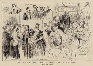主市長の宴会、ギルドホールのスケッチ 作： Alexander Stuart Boyd